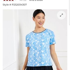 Womens Piqué Boxy Crewneck Tee - Tennis Toss XL NWT